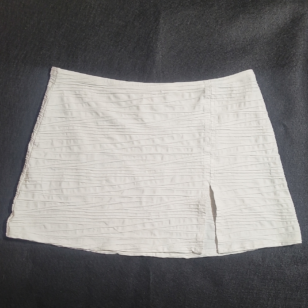 Gottex White Textured Mini Skirt Swim Suit Coverup Large